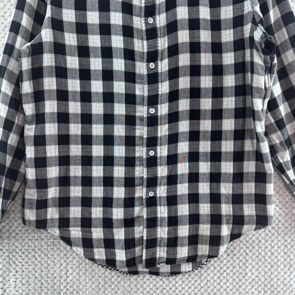 Rag & Bone Shirt Mens M Black White Cotton Checked Gingham Button Front LS - Picture 4 of 16
